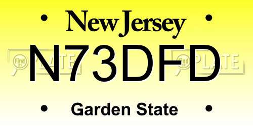 N73DFD New Jersey License Plate