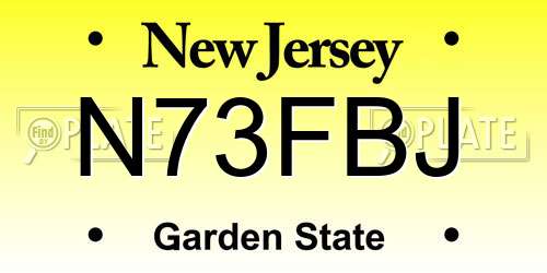 N73FBJ New Jersey License Plate