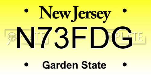 N73FDG New Jersey License Plate