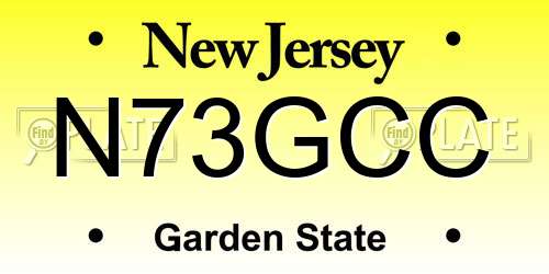 N73GCC New Jersey License Plate
