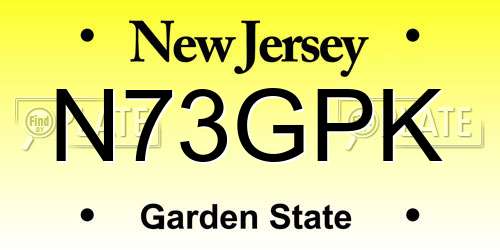 N73GPK New Jersey License Plate