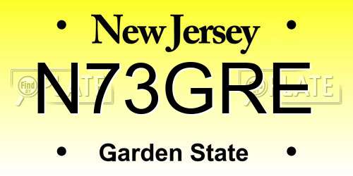 N73GRE New Jersey License Plate