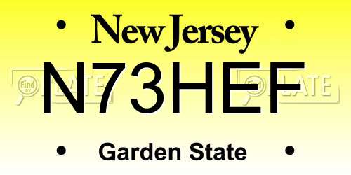 N73HEF New Jersey License Plate