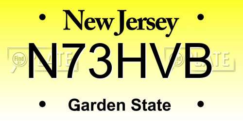 N73HVB New Jersey License Plate