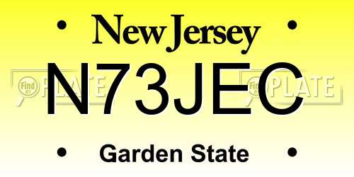 N73JEC New Jersey License Plate