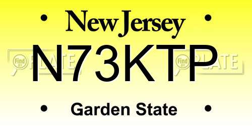 N73KTP New Jersey License Plate