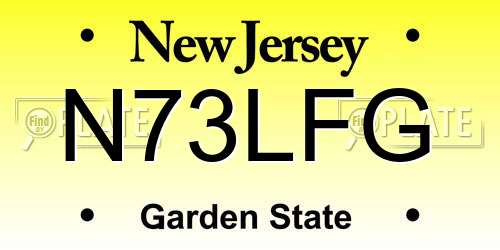 N73LFG New Jersey License Plate