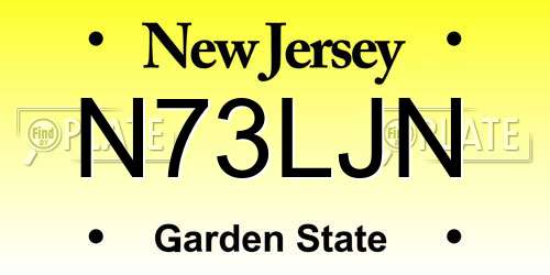 N73LJN New Jersey License Plate