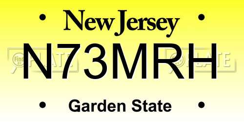 N73MRH New Jersey License Plate