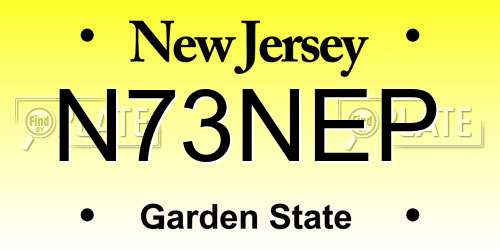 N73NEP New Jersey License Plate