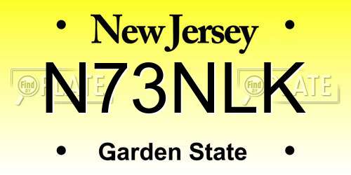 N73NLK New Jersey License Plate