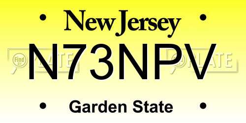 N73NPV New Jersey License Plate