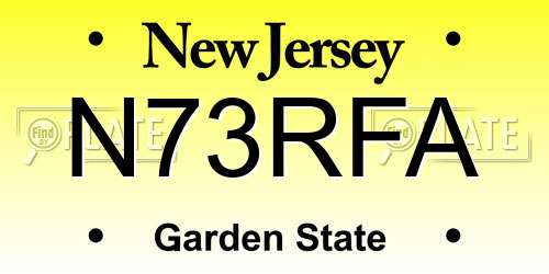 N73RFA New Jersey License Plate