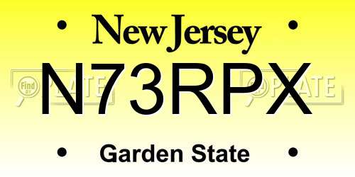 N73RPX New Jersey License Plate