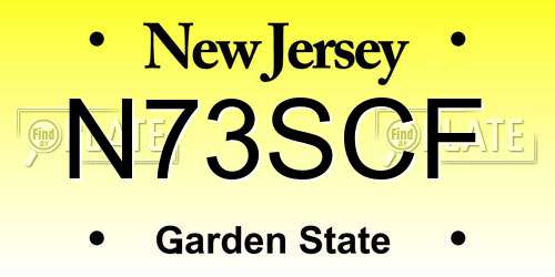 N73SCF New Jersey License Plate