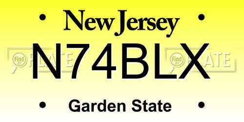 N74BLX New Jersey License Plate