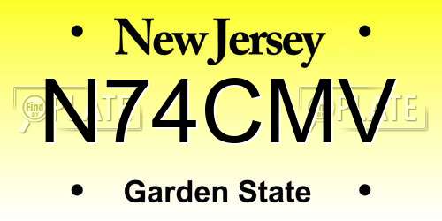 N74CMV New Jersey License Plate