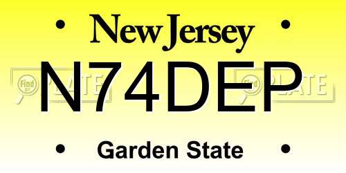 N74DEP New Jersey License Plate