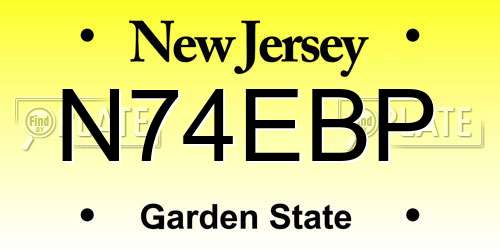 N74EBP New Jersey License Plate