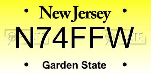 N74FFW New Jersey License Plate
