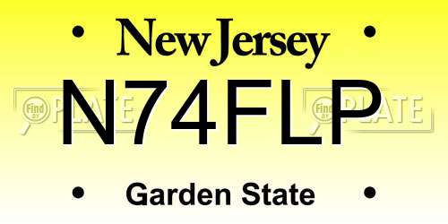 N74FLP New Jersey License Plate