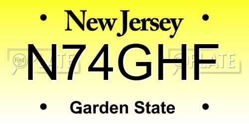 N74GHF New Jersey License Plate