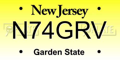N74GRV New Jersey License Plate