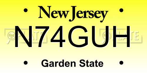 N74GUH New Jersey License Plate