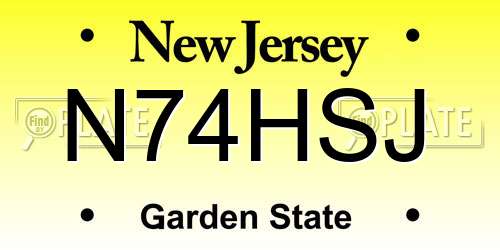 N74HSJ New Jersey License Plate