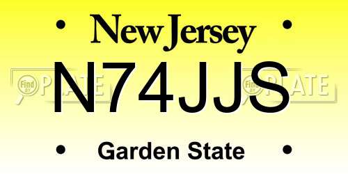 N74JJS New Jersey License Plate