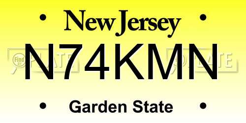 N74KMN New Jersey License Plate