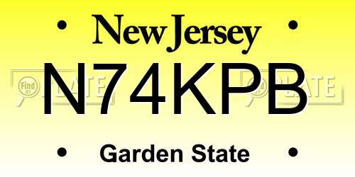 N74KPB New Jersey License Plate