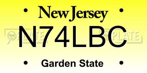 N74LBC New Jersey License Plate