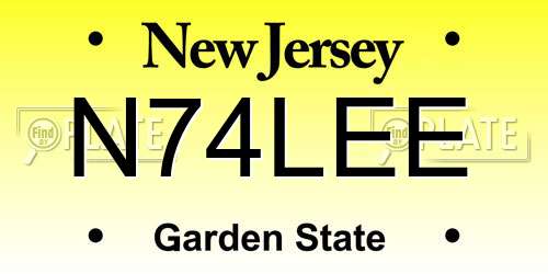 N74LEE New Jersey License Plate