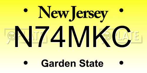 N74MKC New Jersey License Plate