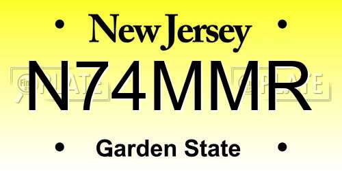 N74MMR New Jersey License Plate