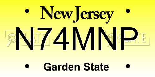 N74MNP New Jersey License Plate