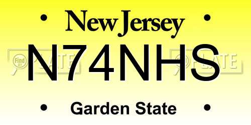 N74NHS New Jersey License Plate