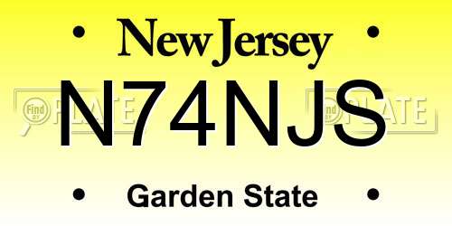 N74NJS New Jersey License Plate