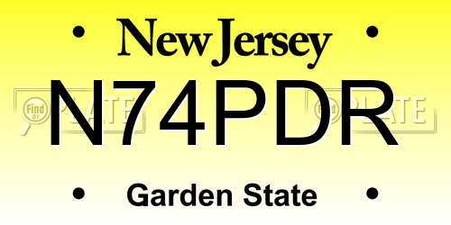 N74PDR New Jersey License Plate