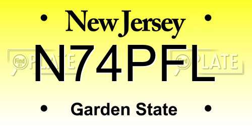 N74PFL New Jersey License Plate