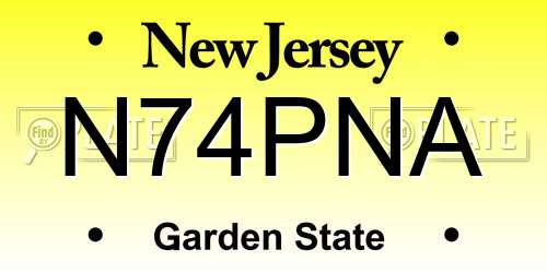 N74PNA New Jersey License Plate