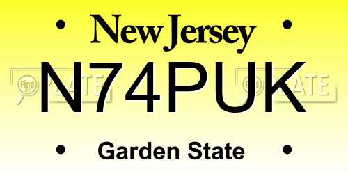 N74PUK New Jersey License Plate