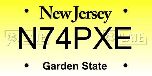 N74PXE New Jersey License Plate
