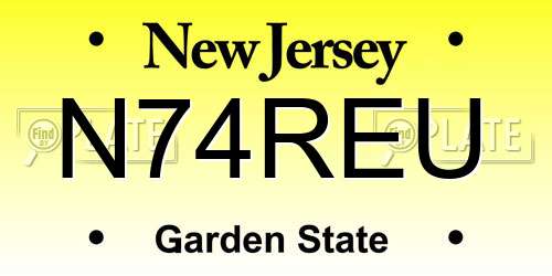 N74REU New Jersey License Plate