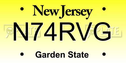 N74RVG New Jersey License Plate