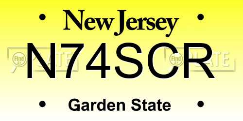 N74SCR New Jersey License Plate
