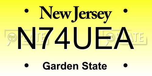 N74UEA New Jersey License Plate