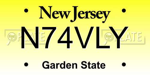 N74VLY New Jersey License Plate