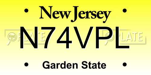 N74VPL New Jersey License Plate